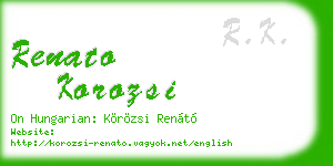 renato korozsi business card