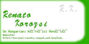 renato korozsi business card